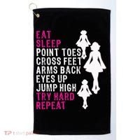 Funny Girl Irish Dance Gift, Eat Sleep Repeat Golf Towel thumb 0