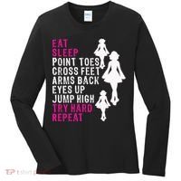 Funny Girl Irish Dance Gift, Eat Sleep Repeat Women's Long Sleeve Shirt thumb 0