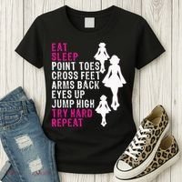 Funny Girl Irish Dance Gift, Eat Sleep Repeat Women's T-Shirt thumb 3