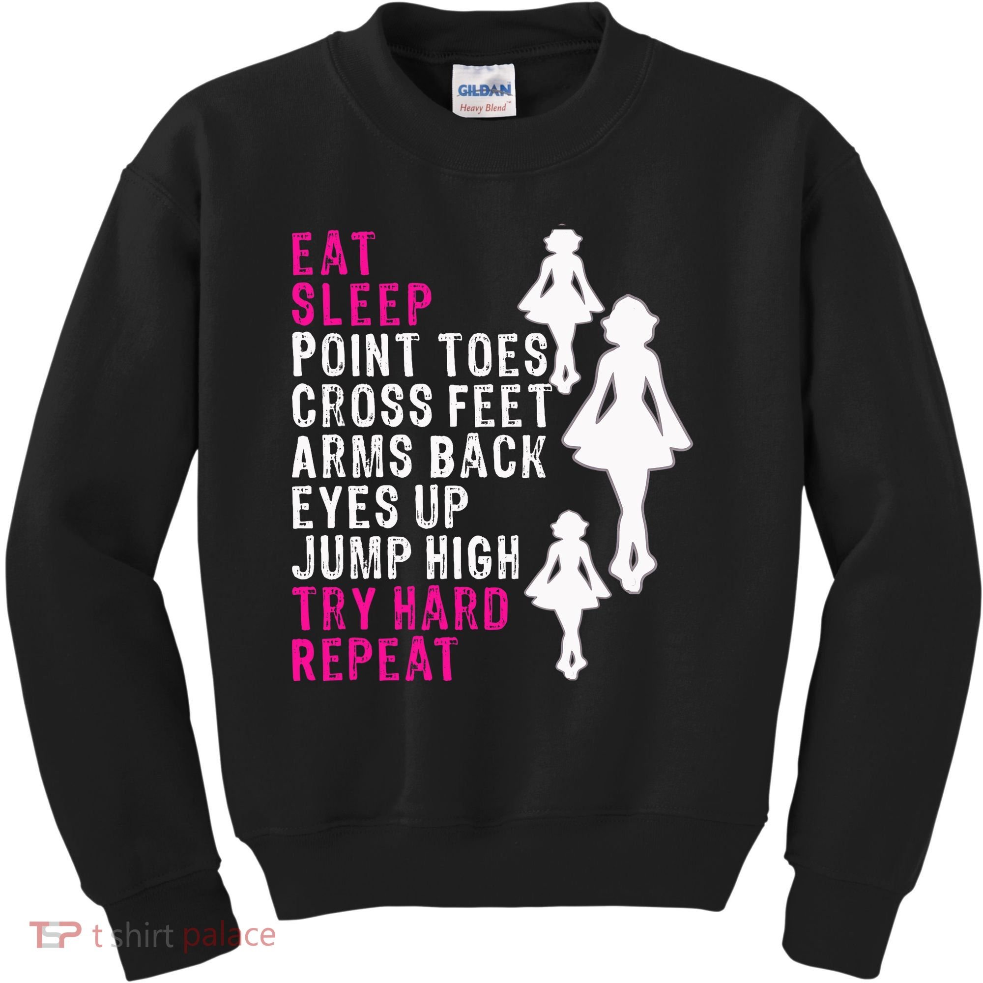 Funny Girl Irish Dance Gift, Eat Sleep Repeat Kids Sweatshirt