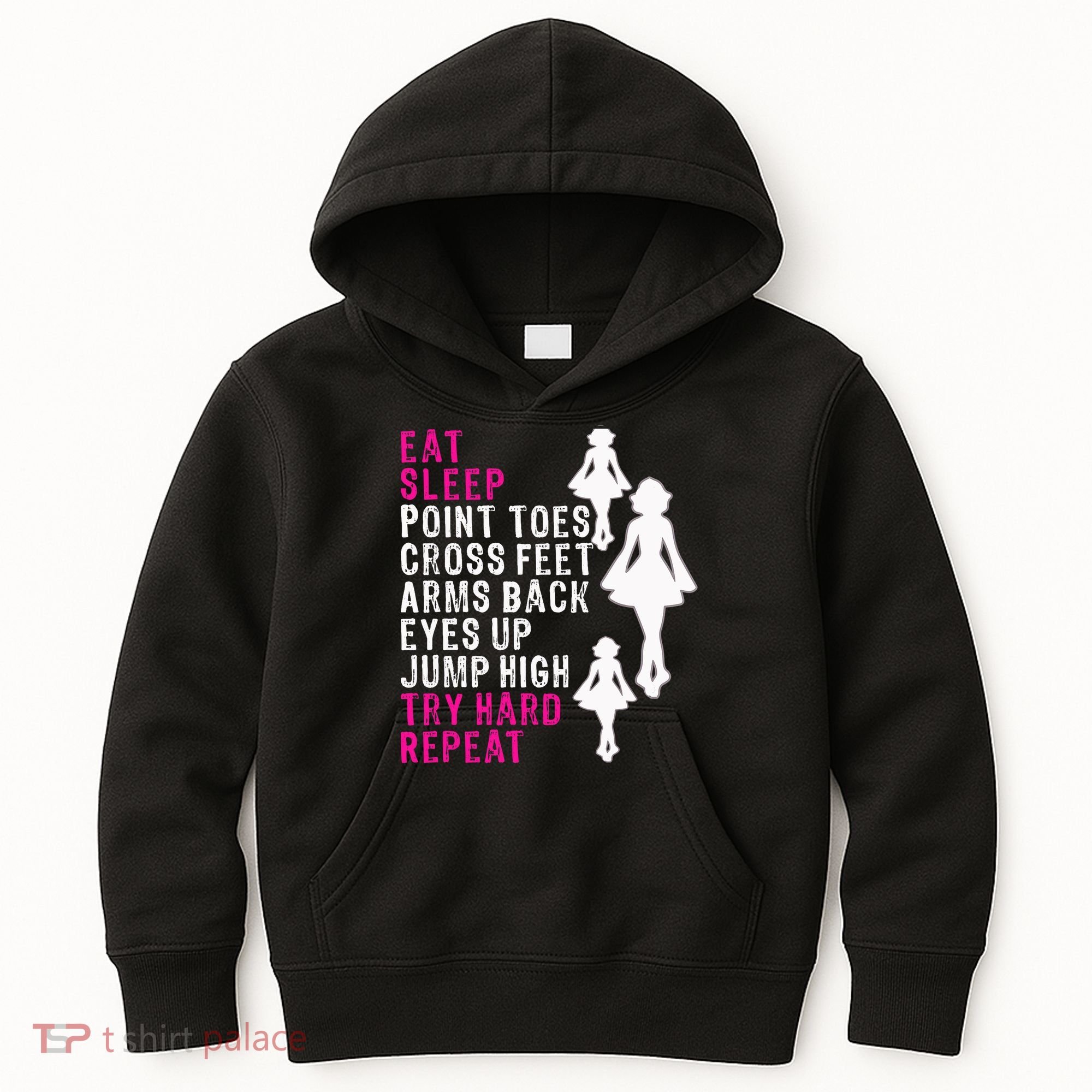 Funny Girl Irish Dance Gift, Eat Sleep Repeat Kids Hoodie