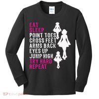 Funny Girl Irish Dance Gift, Eat Sleep Repeat Kids Long Sleeve Shirt thumb 0