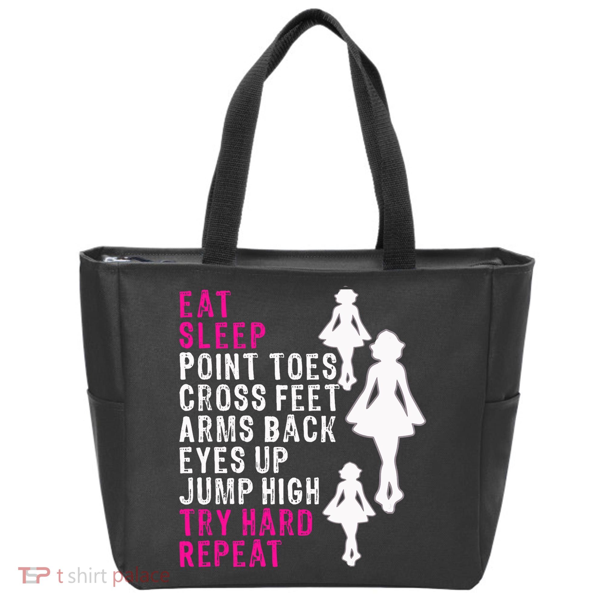 Funny Girl Irish Dance Gift, Eat Sleep Repeat Tote Bag