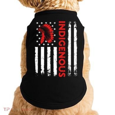 Funny Gift Indigenous People Day Us Flag Native American Heritage  Doggie Tank