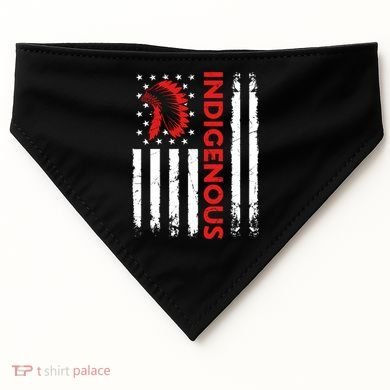 Funny Gift Indigenous People Day Us Flag Native American Heritage  USA-Made Doggie Bandana