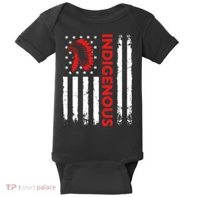 Funny Gift Indigenous People Day Us Flag Native American Heritage  Baby Bodysuit