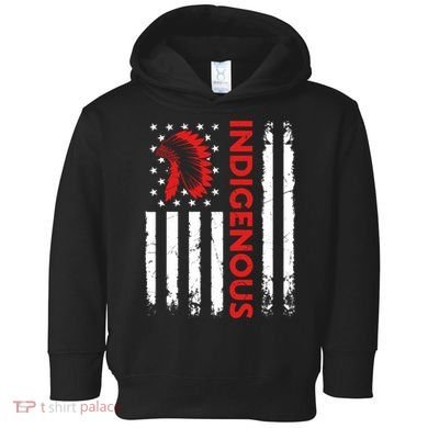 Funny Gift Indigenous People Day Us Flag Native American Heritage  Toddler Hoodie
