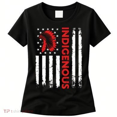 Funny Gift Indigenous People Day Us Flag Native American Heritage  Women's T-Shirt