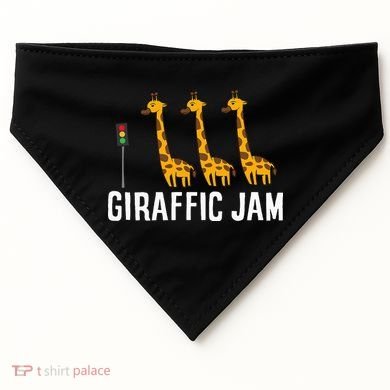 Funny Giraffic Jam Cute Giraffe Giraffe Pun Cute Giraffe USA-Made Doggie Bandana