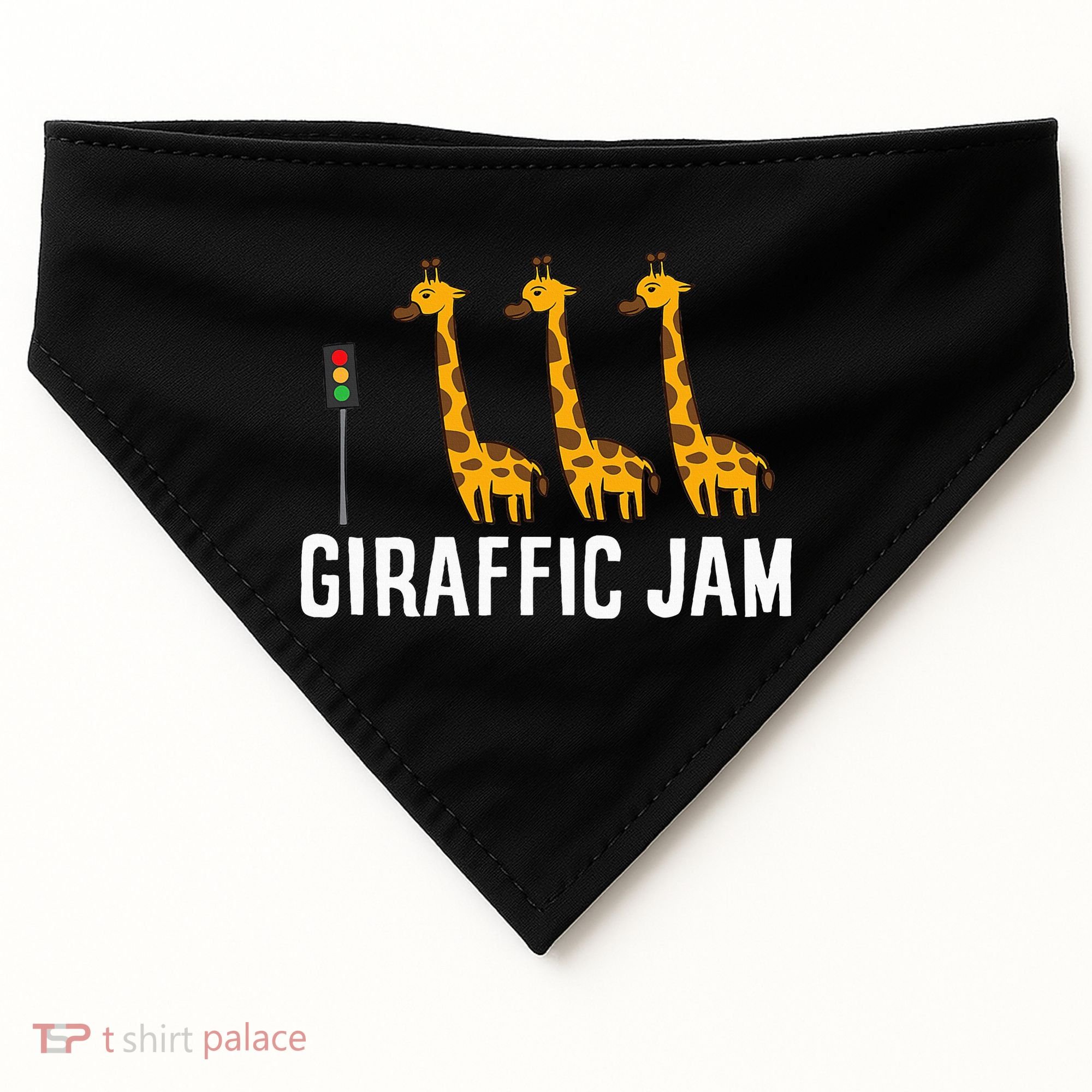 Funny Giraffic Jam Cute Giraffe Giraffe Pun Cute Giraffe USA-Made Doggie Bandana