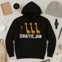 Funny Giraffic Jam Cute Giraffe Giraffe Pun Cute Giraffe Hoodie thumb 3