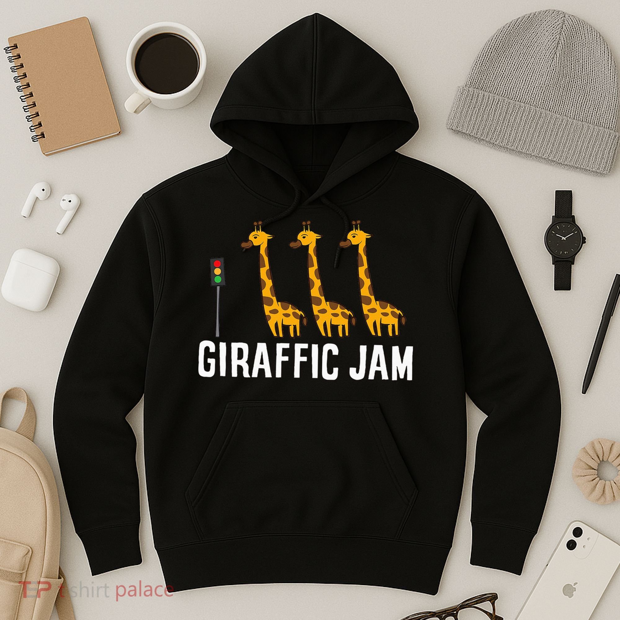 Funny Giraffic Jam Cute Giraffe Giraffe Pun Cute Giraffe Hoodie