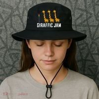 Funny Giraffic Jam Cute Giraffe Giraffe Pun Cute Giraffe Bucket Hat thumb 3