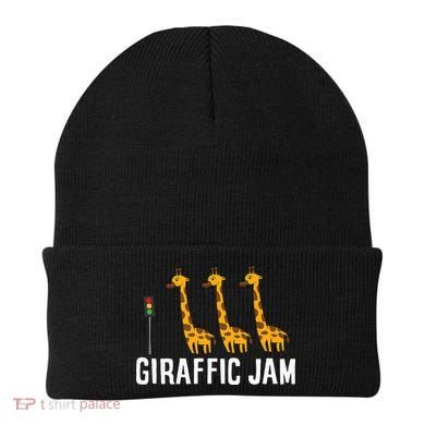 Funny Giraffic Jam Cute Giraffe Giraffe Pun Cute Giraffe Beanie