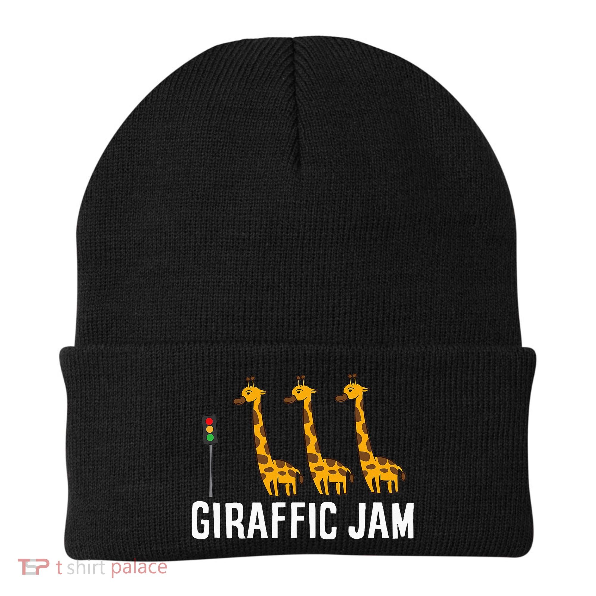 Funny Giraffic Jam Cute Giraffe Giraffe Pun Cute Giraffe Beanie