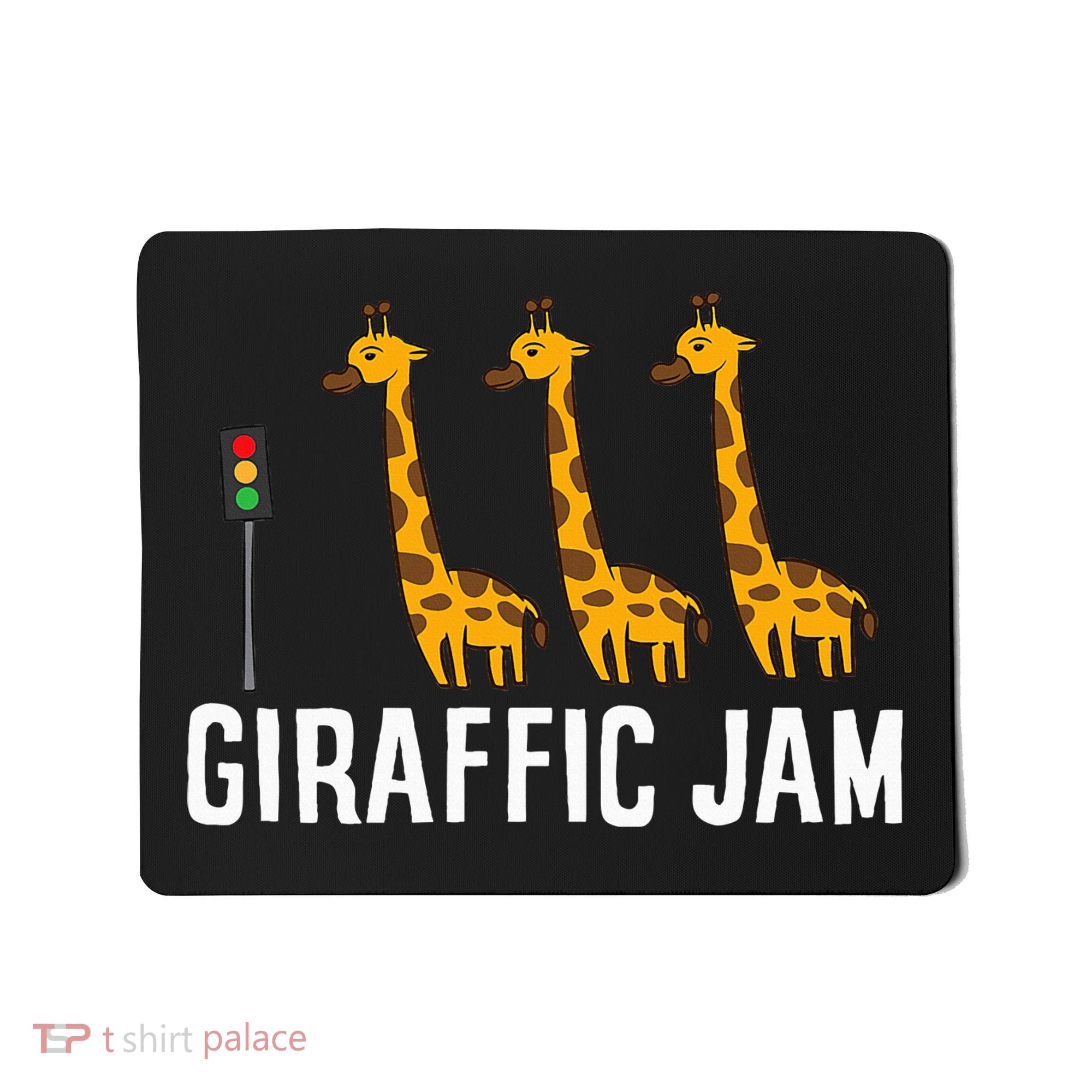 Funny Giraffic Jam Cute Giraffe Giraffe Pun Cute Giraffe Mousepad