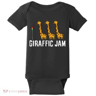 Funny Giraffic Jam Cute Giraffe Giraffe Pun Cute Giraffe Baby Bodysuit