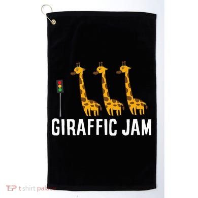 Funny Giraffic Jam Cute Giraffe Giraffe Pun Cute Giraffe Golf Towel