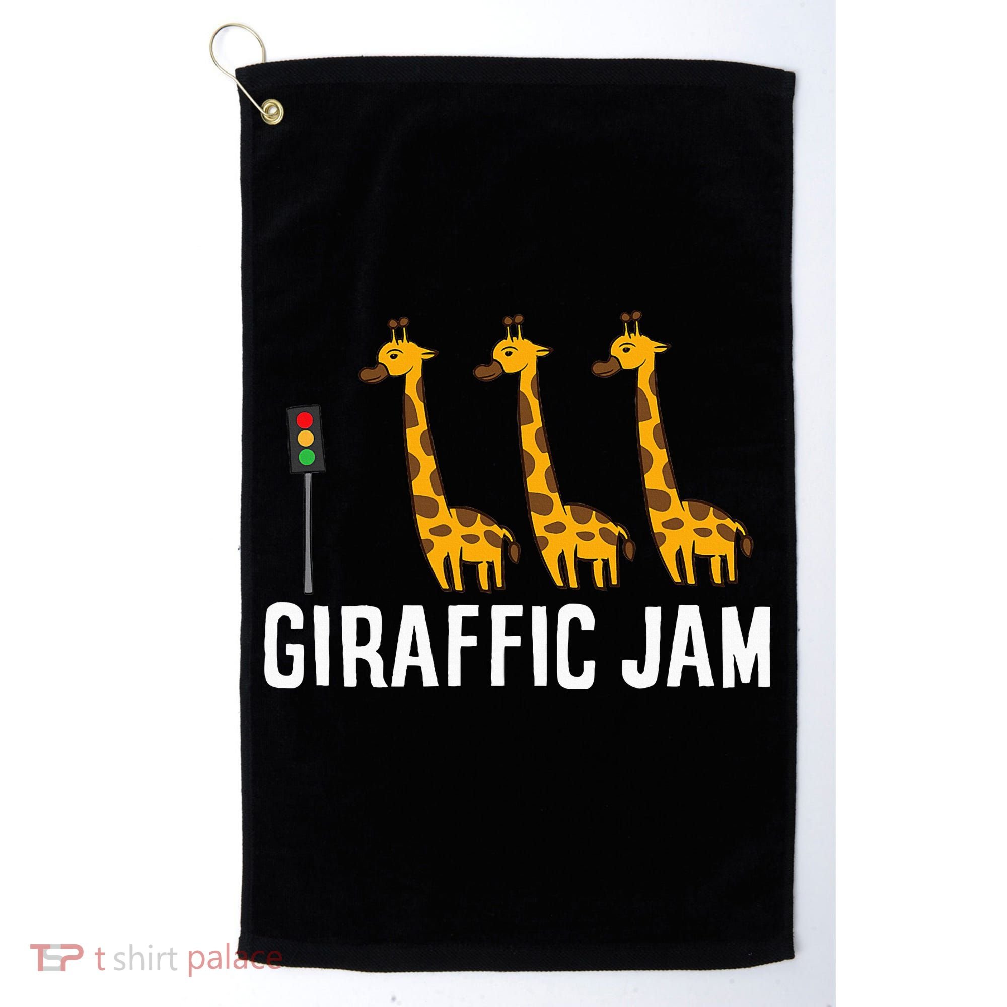 Funny Giraffic Jam Cute Giraffe Giraffe Pun Cute Giraffe Golf Towel