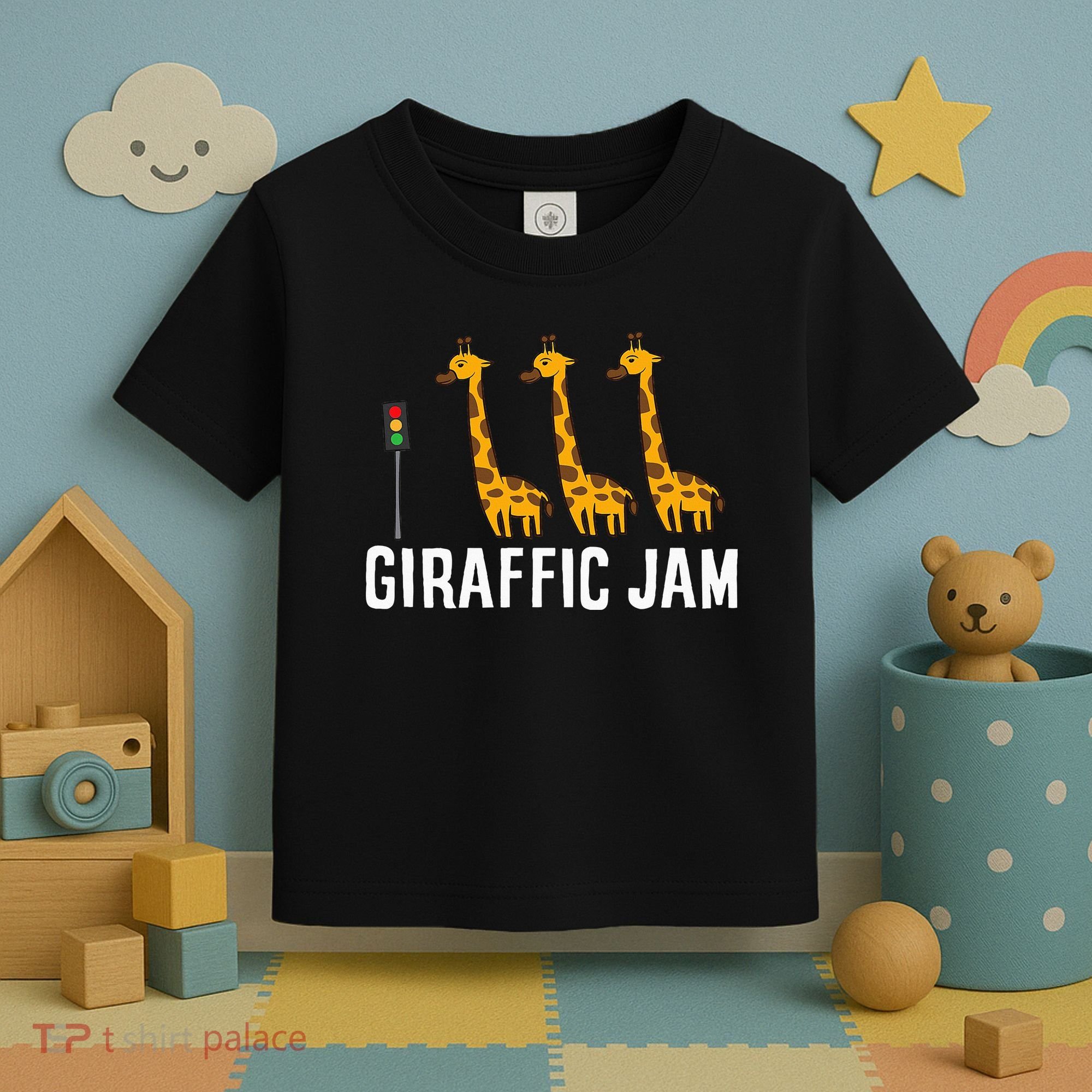 Funny Giraffic Jam Cute Giraffe Giraffe Pun Cute Giraffe Toddler T-Shirt