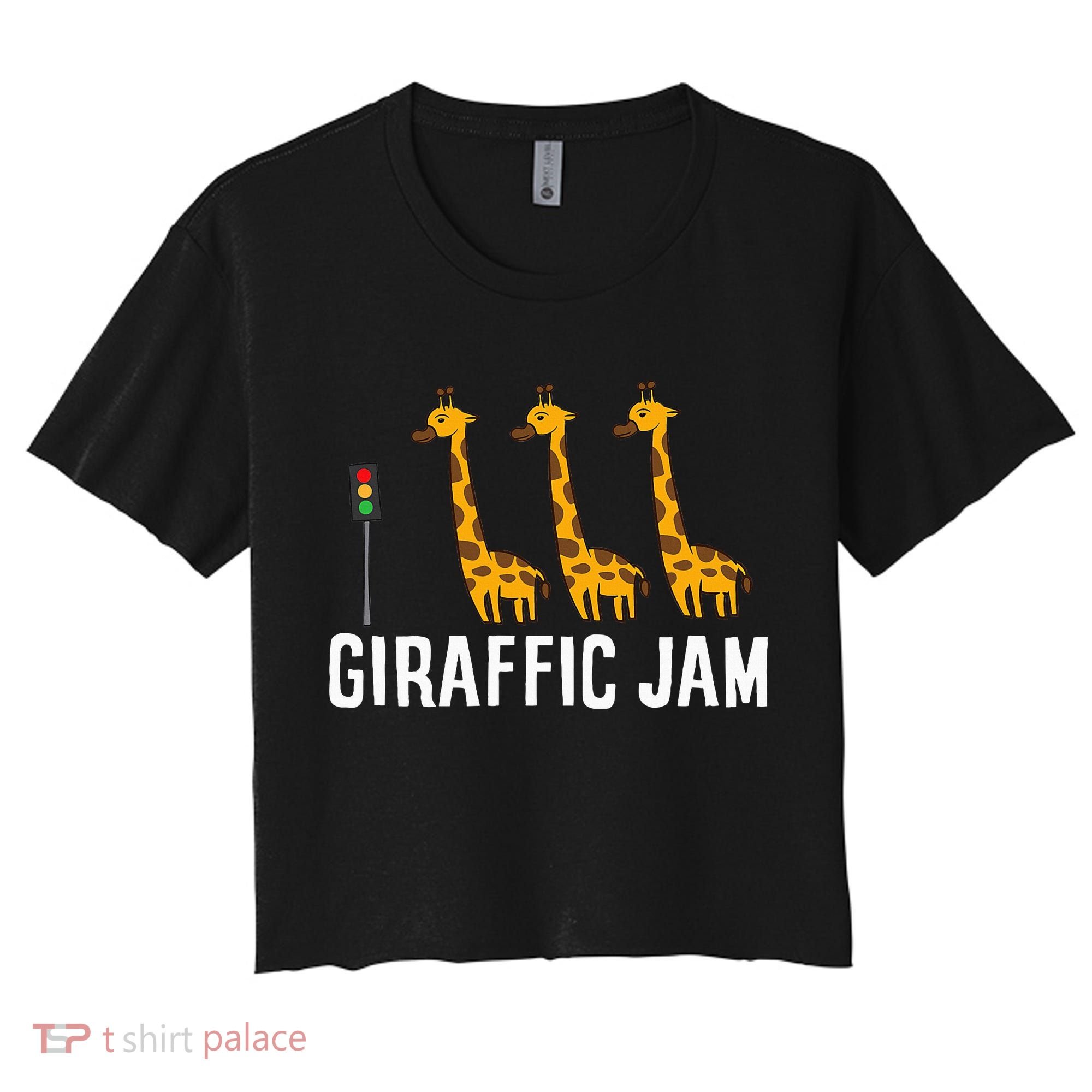 Funny Giraffic Jam Cute Giraffe Giraffe Pun Cute Giraffe Women's Crop Top Tee