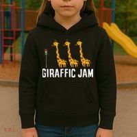 Funny Giraffic Jam Cute Giraffe Giraffe Pun Cute Giraffe Kids Hoodie thumb 3