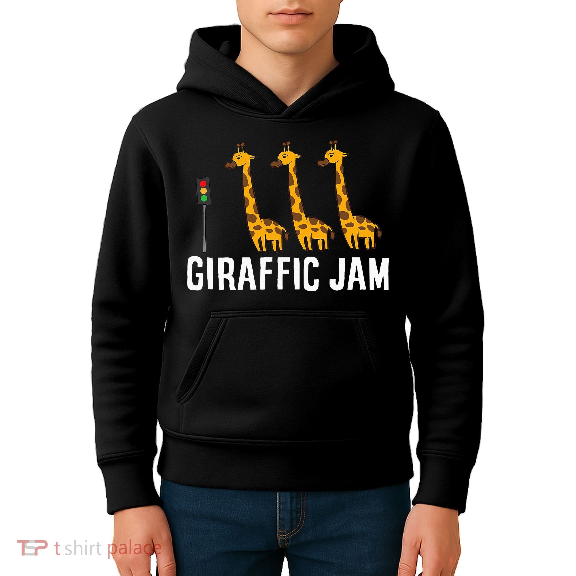 Funny Giraffic Jam Cute Giraffe Giraffe Pun Cute Giraffe Kids Hoodie