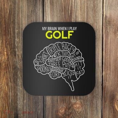 Funny Golf Joke Frustrated Angry Rubbish Golfer Dad Golfing Coaster