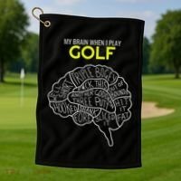 Funny Golf Joke Frustrated Angry Rubbish Golfer Dad Golfing Golf Towel thumb 1