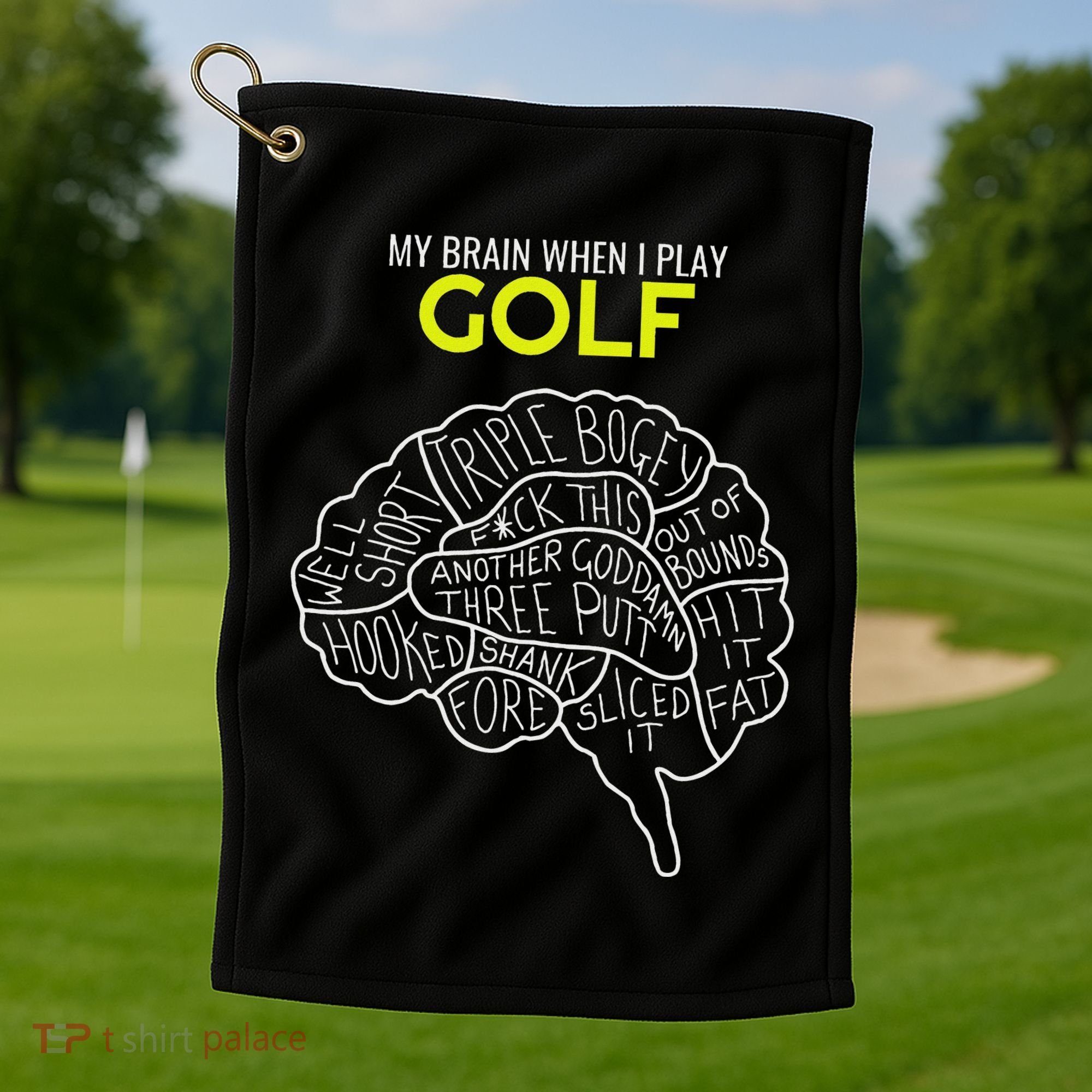 Funny Golf Joke Frustrated Angry Rubbish Golfer Dad Golfing Golf Towel