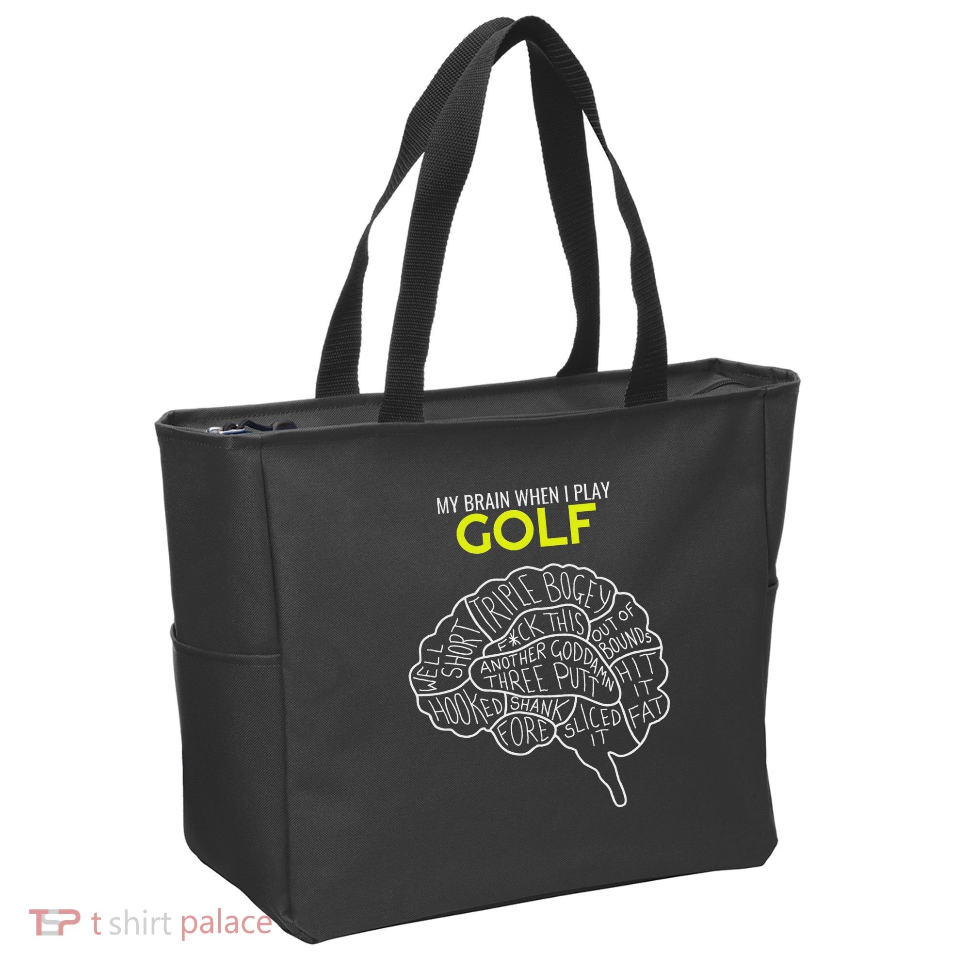 Funny Golf Joke Frustrated Angry Rubbish Golfer Dad Golfing Tote Bag