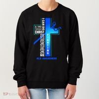 Faith God Jesus Christ Als Warrior Als Fighter Als Awareness Women's Sweatshirt thumb 0