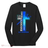 Faith God Jesus Christ Als Warrior Als Fighter Als Awareness Long Sleeve Shirt thumb 0