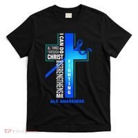 Faith God Jesus Christ Als Warrior Als Fighter Als Awareness T-Shirt thumb 0