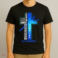 Faith God Jesus Christ Als Warrior Als Fighter Als Awareness T-Shirt thumb 3
