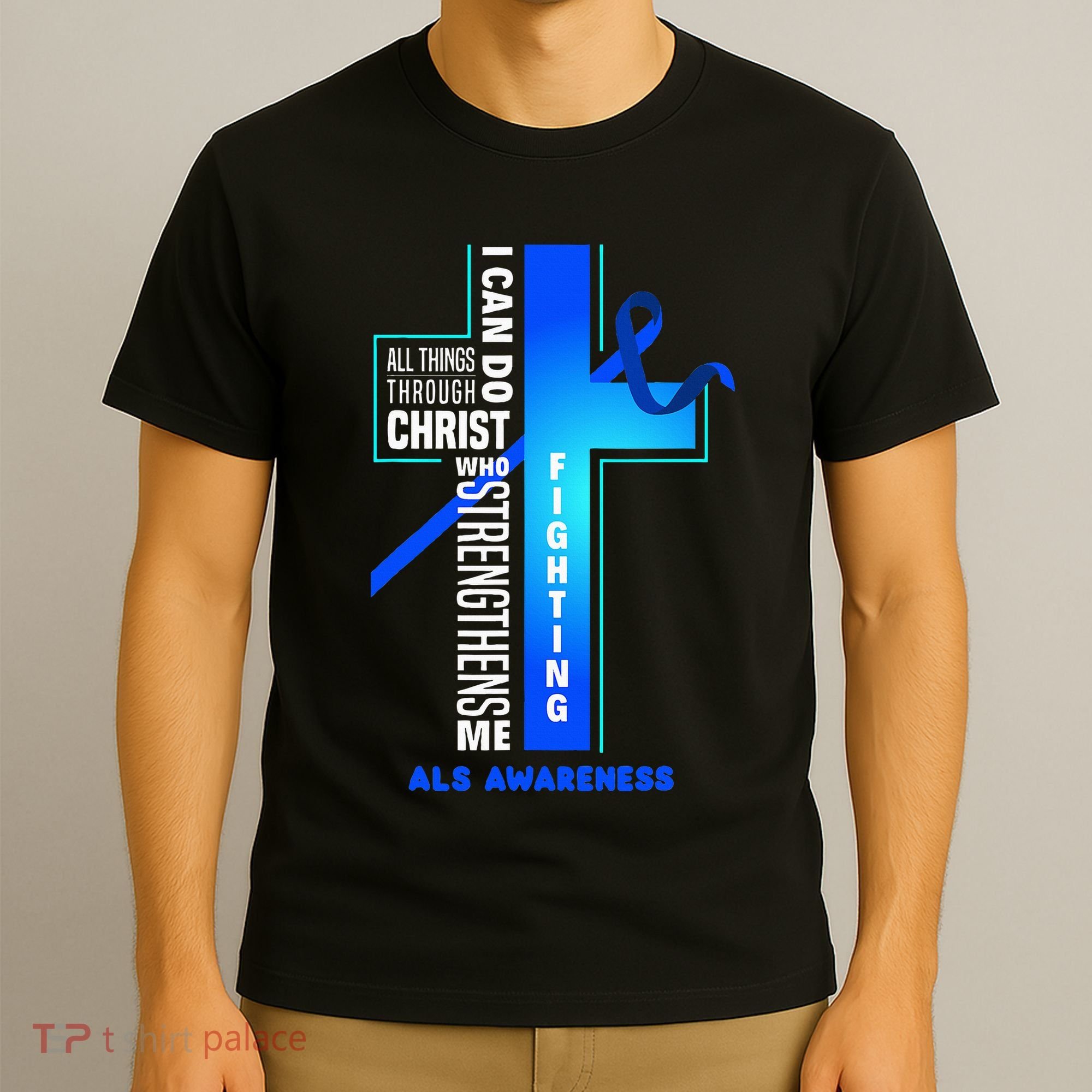 Faith God Jesus Christ Als Warrior Als Fighter Als Awareness T-Shirt