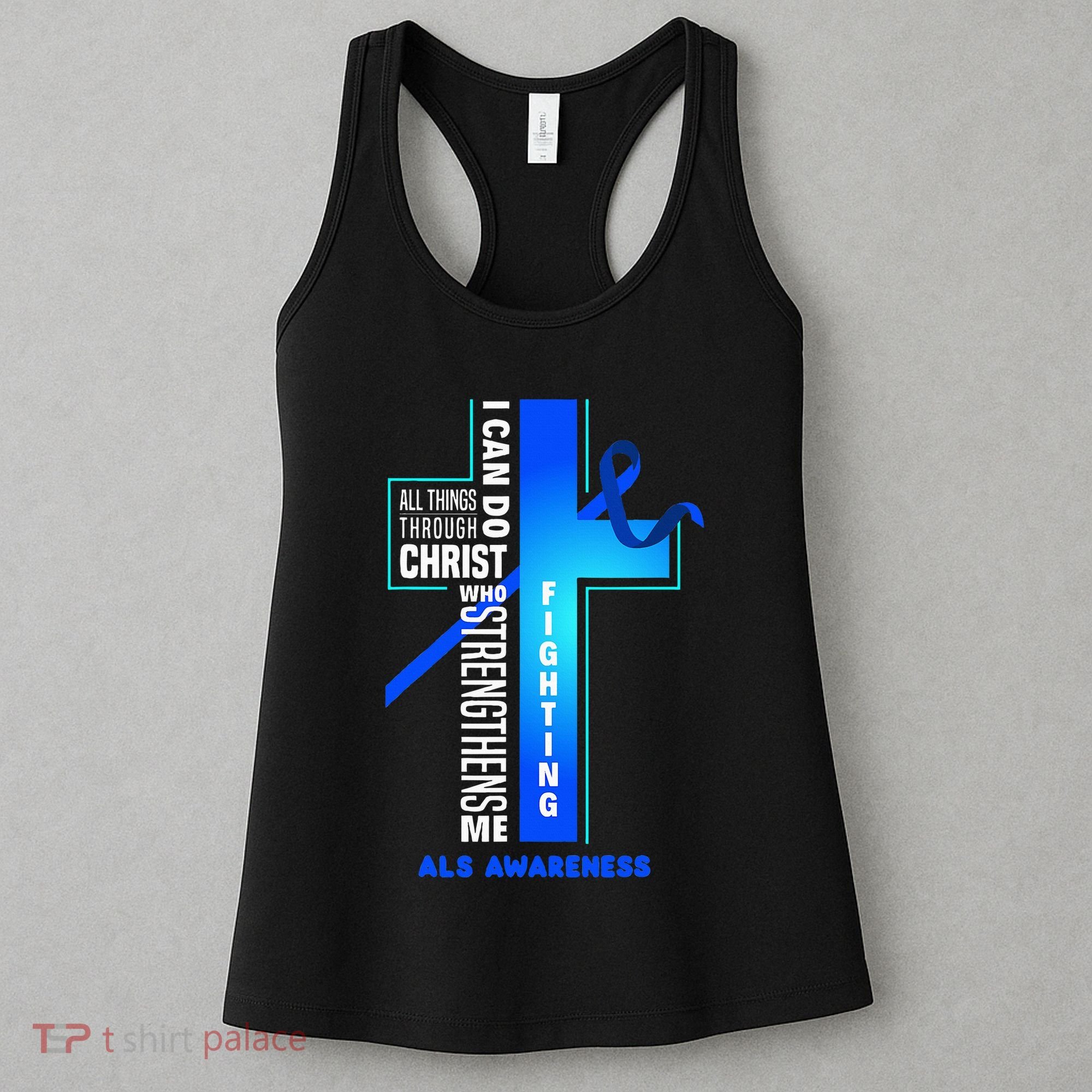 Faith God Jesus Christ Als Warrior Als Fighter Als Awareness Women's Tank Top