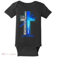 Faith God Jesus Christ Als Warrior Als Fighter Als Awareness Baby Bodysuit thumb 0