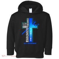Faith God Jesus Christ Als Warrior Als Fighter Als Awareness Toddler Hoodie thumb 0