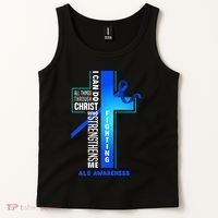 Faith God Jesus Christ Als Warrior Als Fighter Als Awareness Tank Top thumb 2