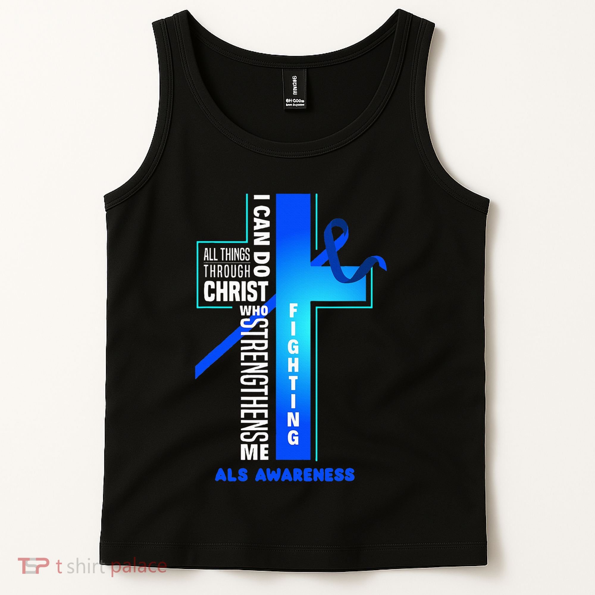 Faith God Jesus Christ Als Warrior Als Fighter Als Awareness Tank Top
