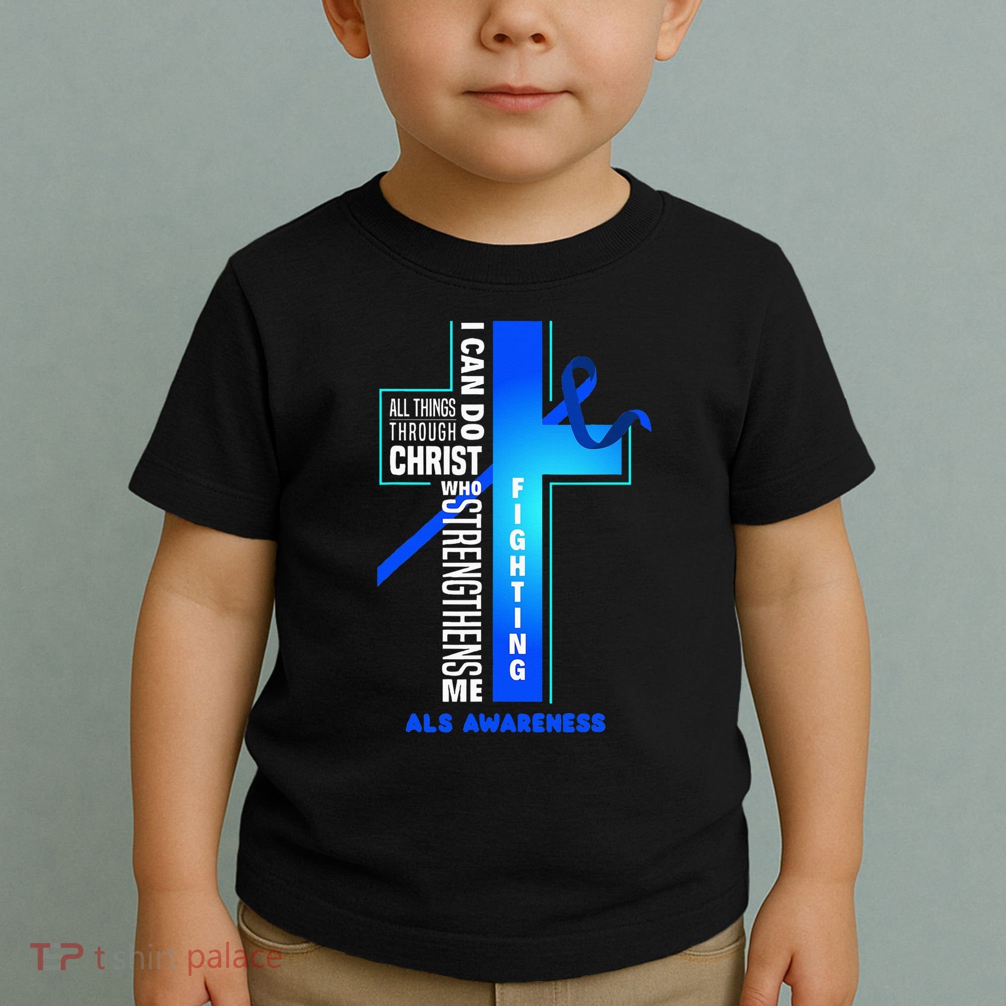 Faith God Jesus Christ Als Warrior Als Fighter Als Awareness Toddler T-Shirt