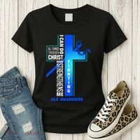 Faith God Jesus Christ Als Warrior Als Fighter Als Awareness Women's T-Shirt thumb 3