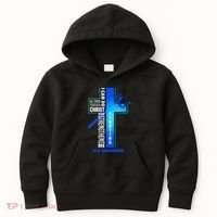Faith God Jesus Christ Als Warrior Als Fighter Als Awareness Kids Hoodie thumb 0