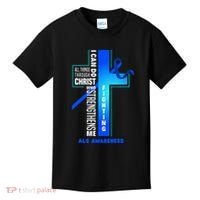 Faith God Jesus Christ Als Warrior Als Fighter Als Awareness Kids T-Shirt thumb 0
