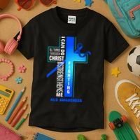 Faith God Jesus Christ Als Warrior Als Fighter Als Awareness Kids T-Shirt thumb 3