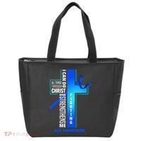 Faith God Jesus Christ Als Warrior Als Fighter Als Awareness Tote Bag thumb 0