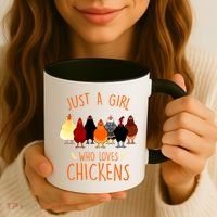 Funny Gift Just A Girl Who Loves Chickens Coffee Mug thumb 3