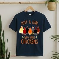 Funny Gift Just A Girl Who Loves Chickens T-Shirt thumb 2