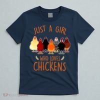 Funny Gift Just A Girl Who Loves Chickens T-Shirt thumb 5